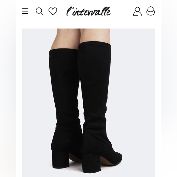 L’intervalle Black Suede Tall Boots - Picture 2 of 3